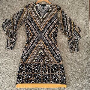 INC International Concepts Printed Bell Sleeve Dress